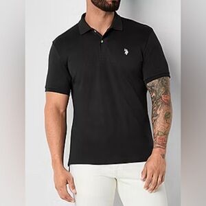 Elegant Black Polo Shirt with Embroidered Logo